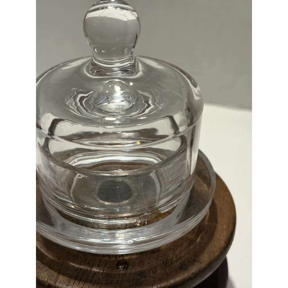 Small Butter Bell Dish European Style Clear Glass Crack. See‎ Photo - Picture 3 of 7